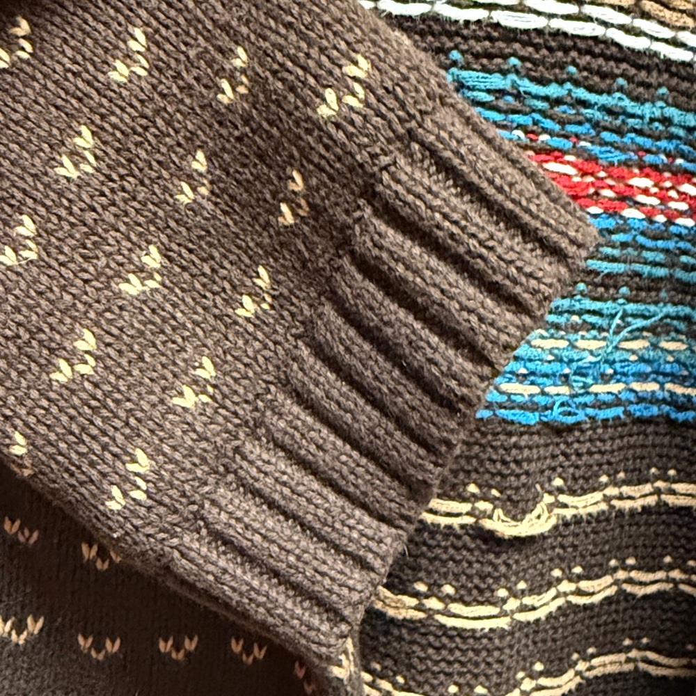 Chaps Ralph Lauren Vintage Fair Isle Shawl Cardigan Size L - Picture 5 of 16